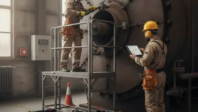 Boiler repair technician servicing a home in Evansville, IN for reliable winter heating support