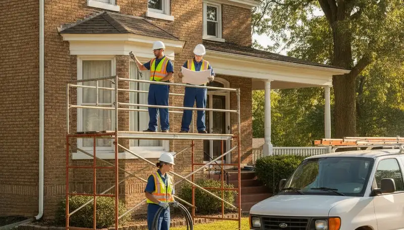 Plumber repairing pipes in Evansville, IN for residential plumbing service