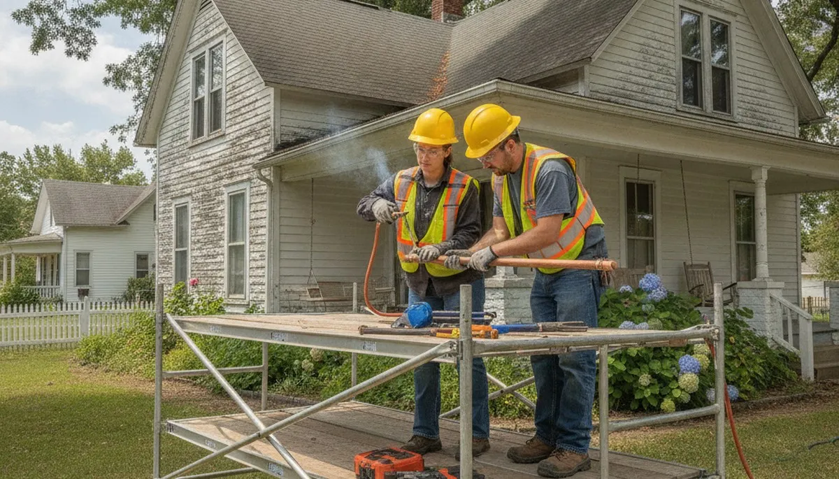 Evansville, IN plumber repairing a leaking pipe for residential plumbing service