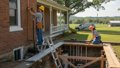 Plumber repairing a leak in Evansville, IN, for residential plumbing service