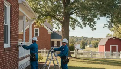 Evansville, IN plumber repairing a residential leak with professional plumbing tools and service van