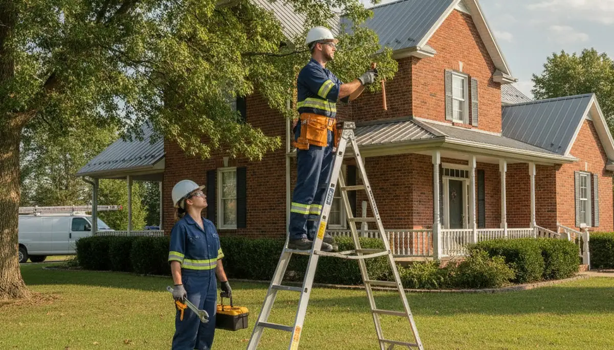 Evansville, IN plumbing repair technician fixing a residential pipe leak