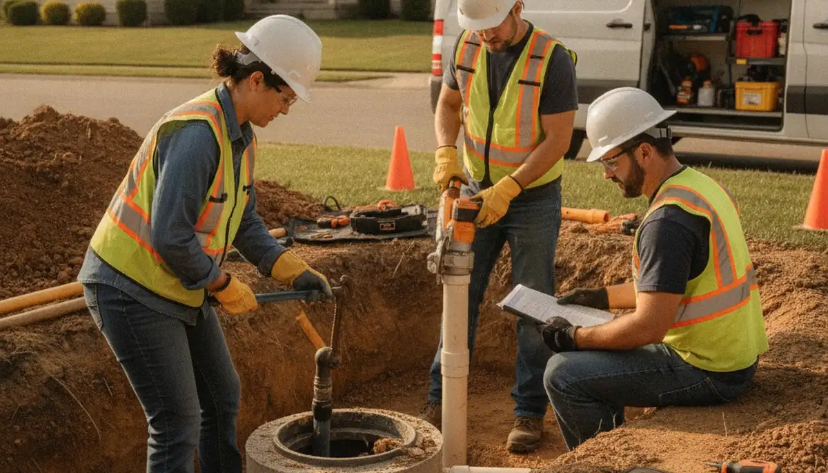 Septic repair inspection for Evansville, IN home by licensed plumbers
