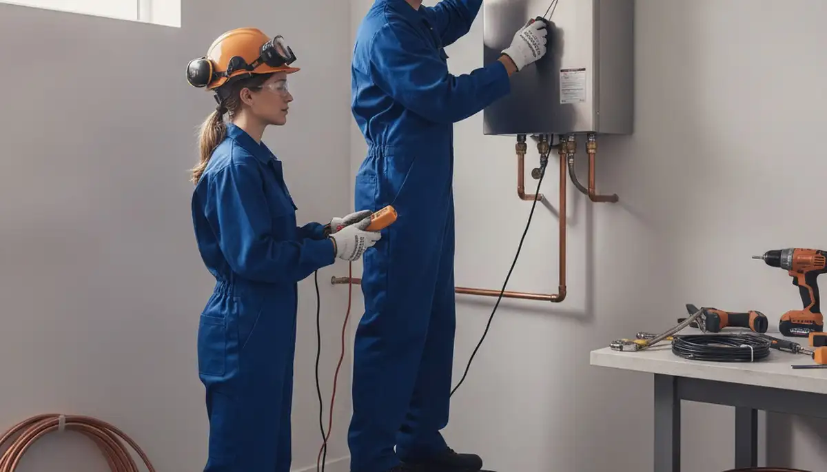 Tankless water heater installation service in Evansville, IN for efficient home hot water