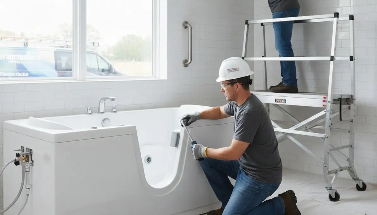 Walk-in tub installation for Evansville, IN homes by local plumbing repair specialists