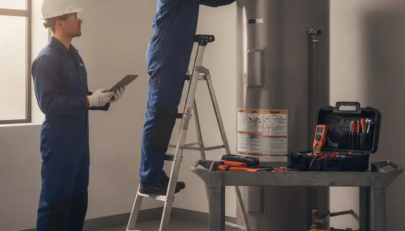 Evansville, IN plumber repairing a water heater for reliable home service